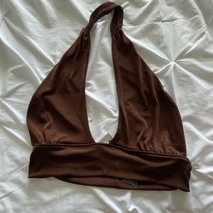 h and m brown top